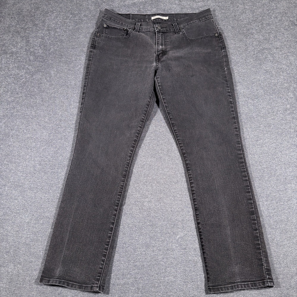 Levi's 414 Relaxed Straight Jeans Women‎ 30 Black Denim Mid Rise Classic Casual